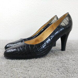 Rayne Womens Heels Size 7 B Shoes Black Pumps Vintage Made In England